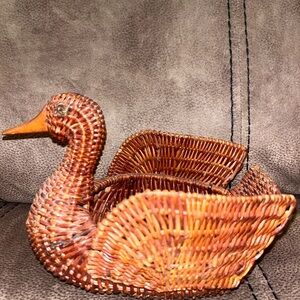 Handcrafted Woven Duck Basket - Warm Brown